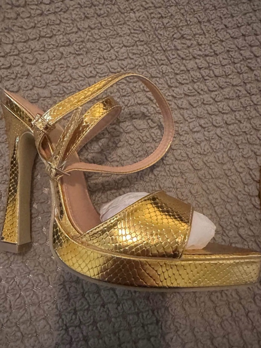 Gold Platform High Heel Sandals for Women